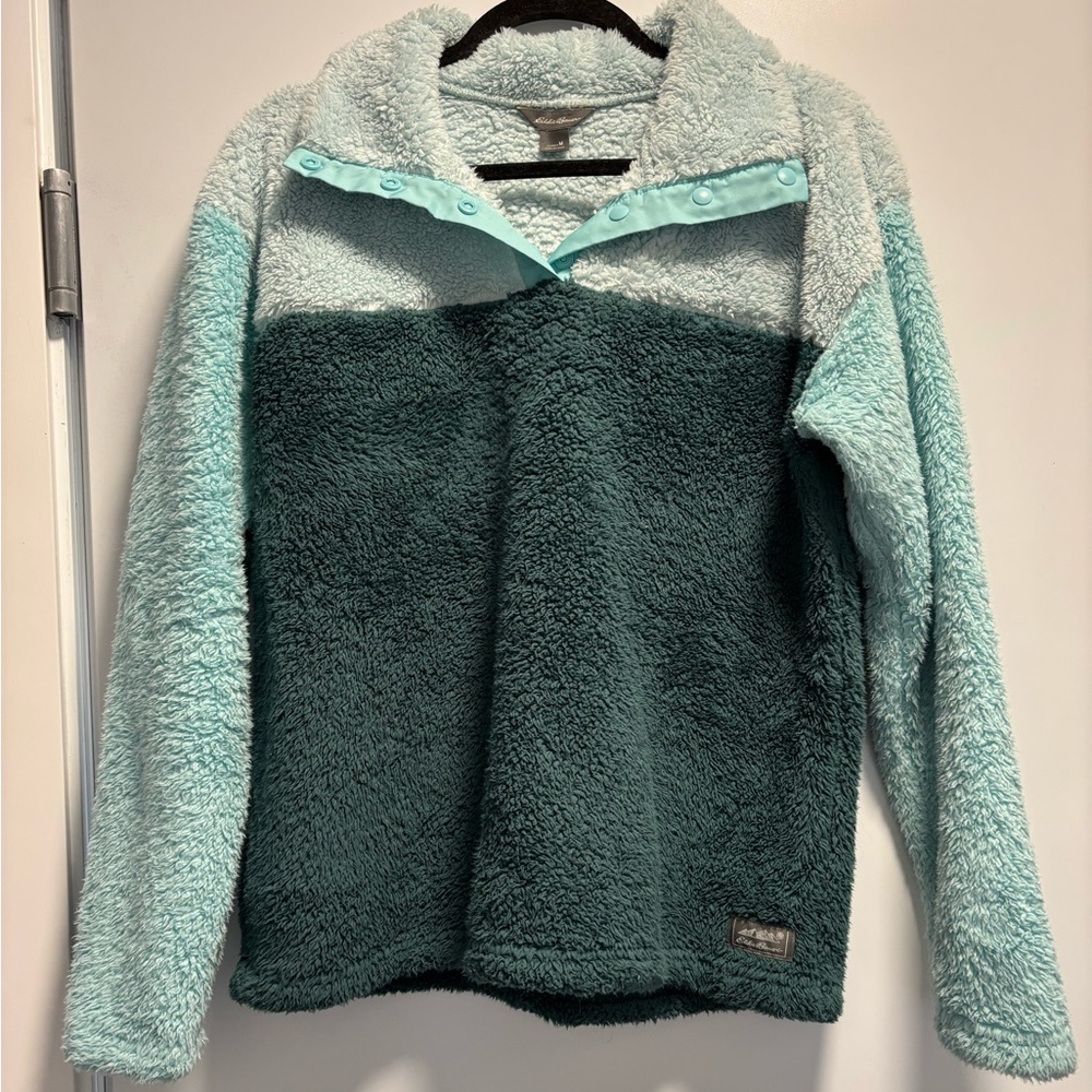 Eddie Bauer Teal and Mint Fleece Sweater